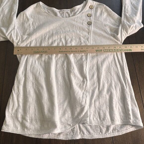 Habitat Clothes to Live In Artsy Lagenlook Top 100% Cotton Knit White Size Small - Picture 3 of 8